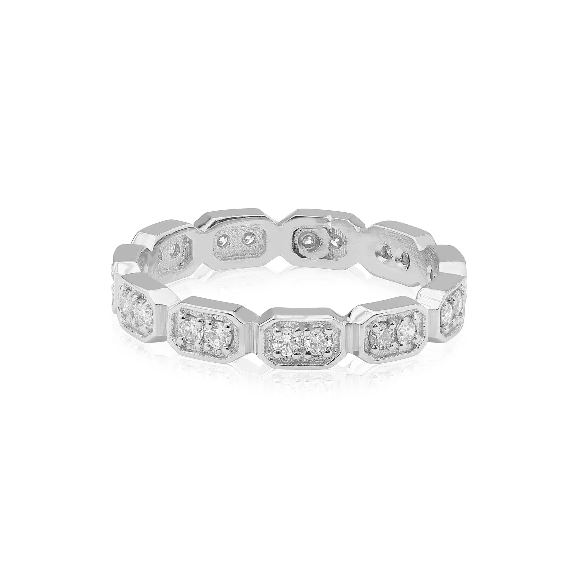Yellow Gold Ladies Rings Rectangular Bezel Stackable Diamond Ring Danson Jewelers Danson Jewelers 