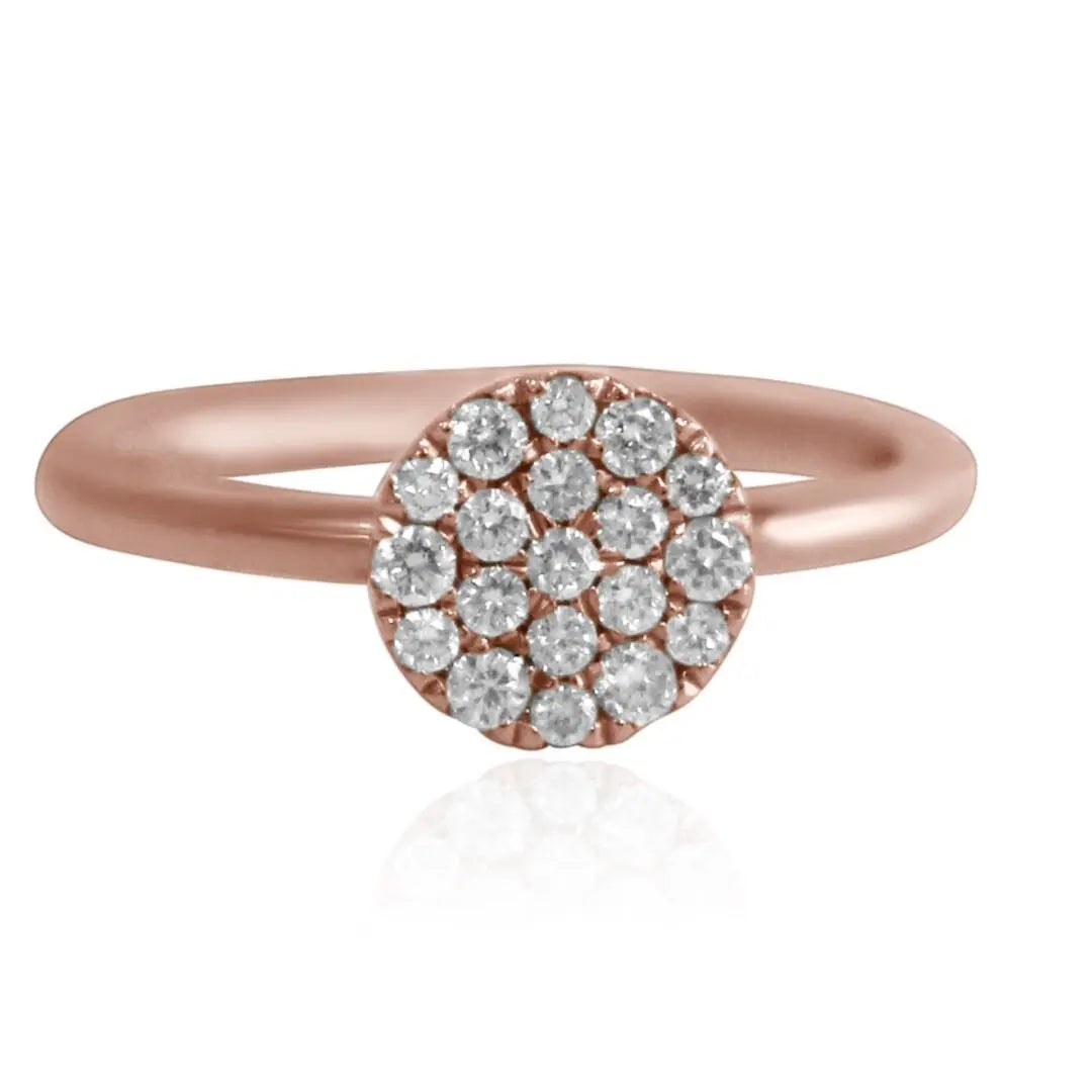 Rose Gold Diamond Cluster Ring - Danson Jewelers Rose Gold Ladies Rings 