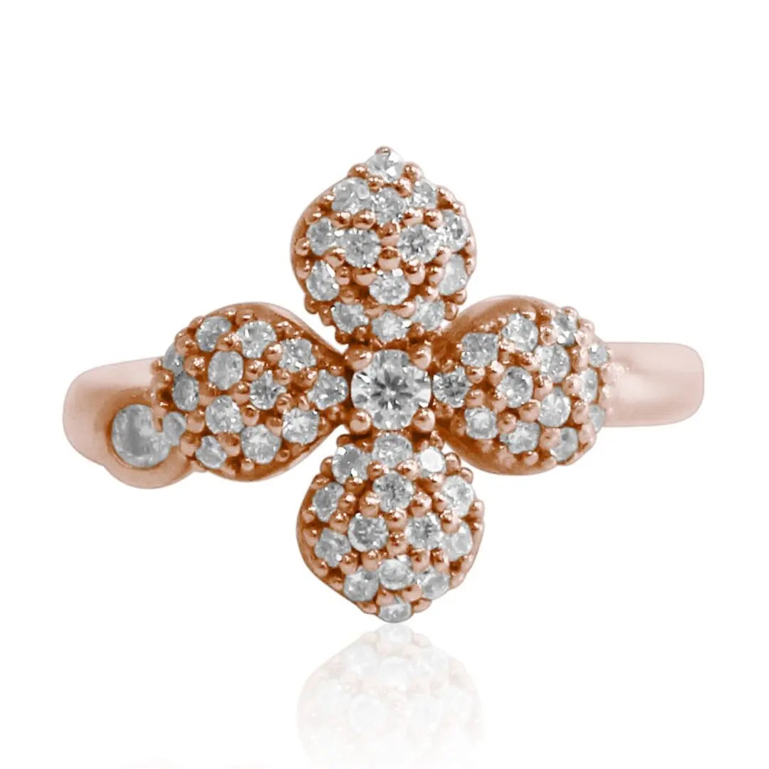 Rose Gold Diamond Floral Ring dansonjewelers