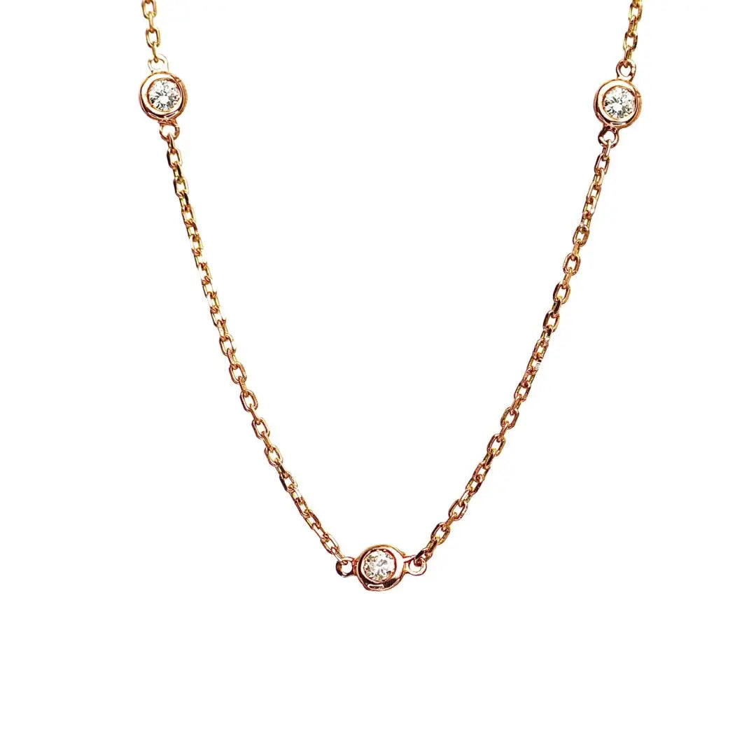 Rose Gold Diamonds By The Yard Necklace dansonjewelers