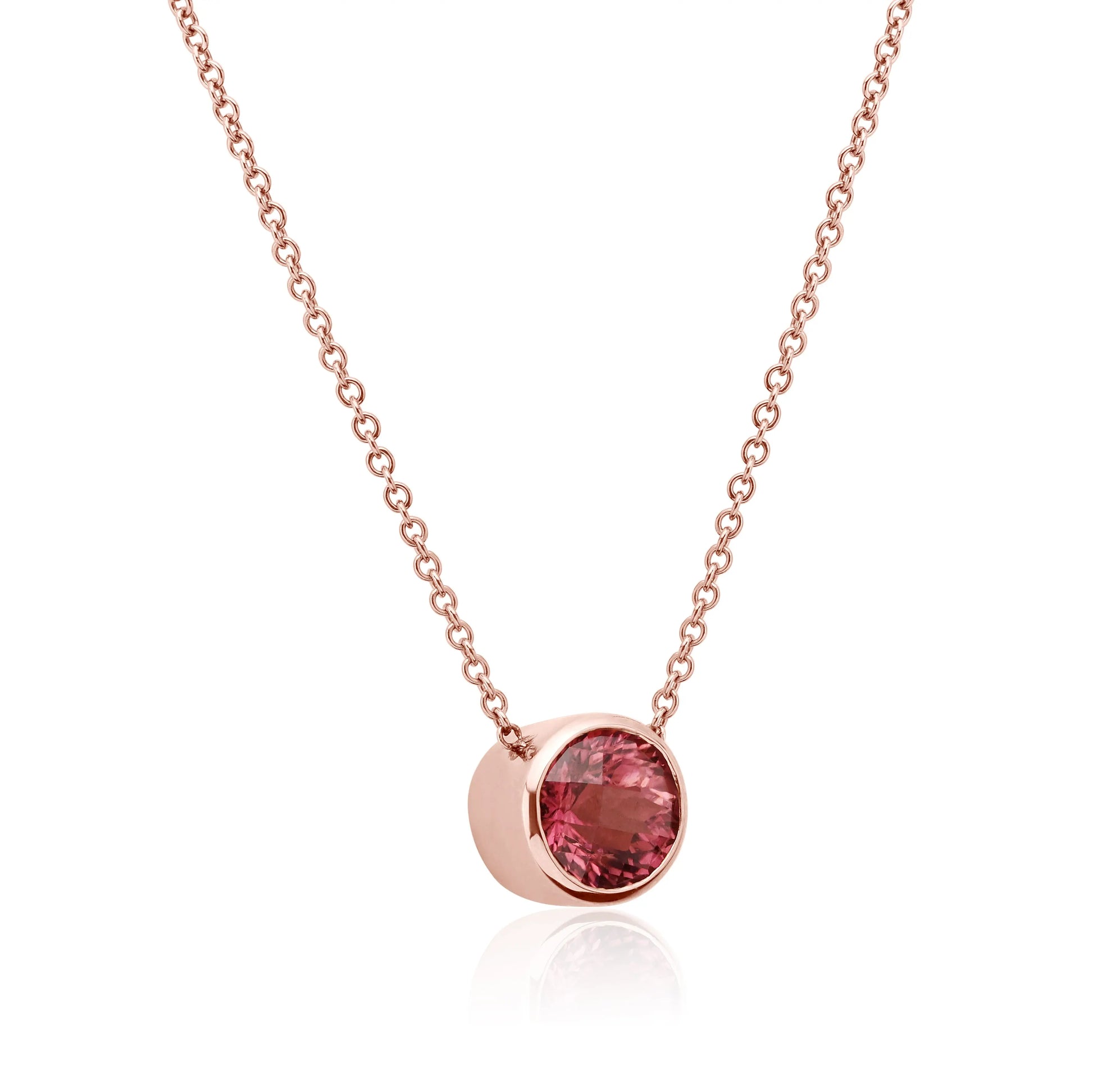Rose Gold Necklaces Rose Gold Pink Tourmaline Necklace dansonjewelers Danson Jewelers 