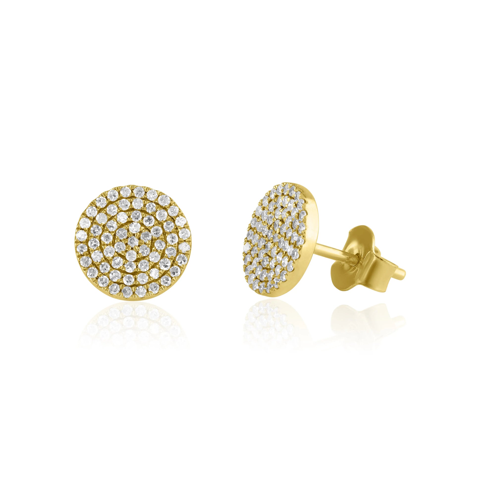White Gold Earrings Round Diamond Cluster Stud Earrings dansonjewelers Danson Jewelers 