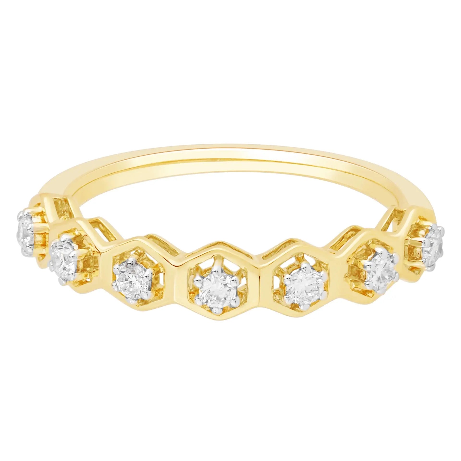 Yellow Gold Ladies Rings Seven Stone Diamond Band Danson Jewelers Danson Jewelers 