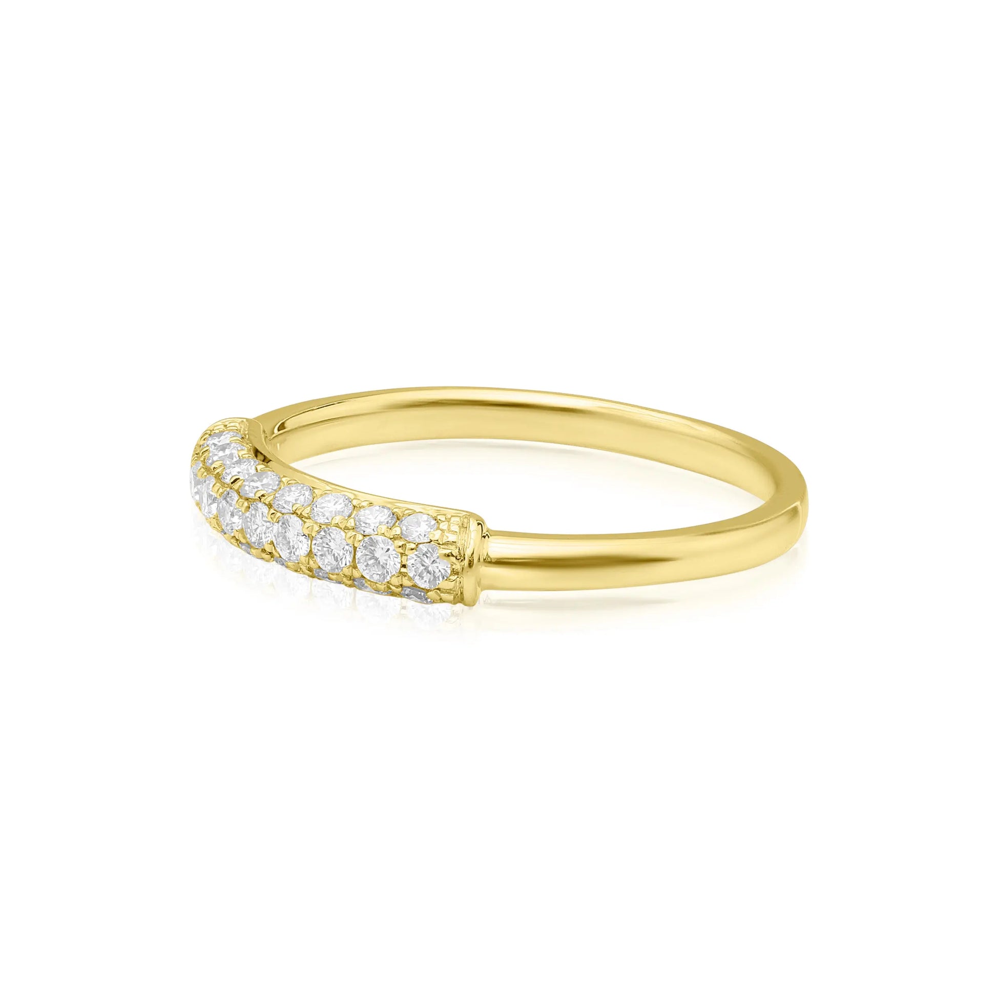 Yellow Gold Ladies Rings Triple Row Pavé Diamond Ring Danson Jewelers Danson Jewelers 