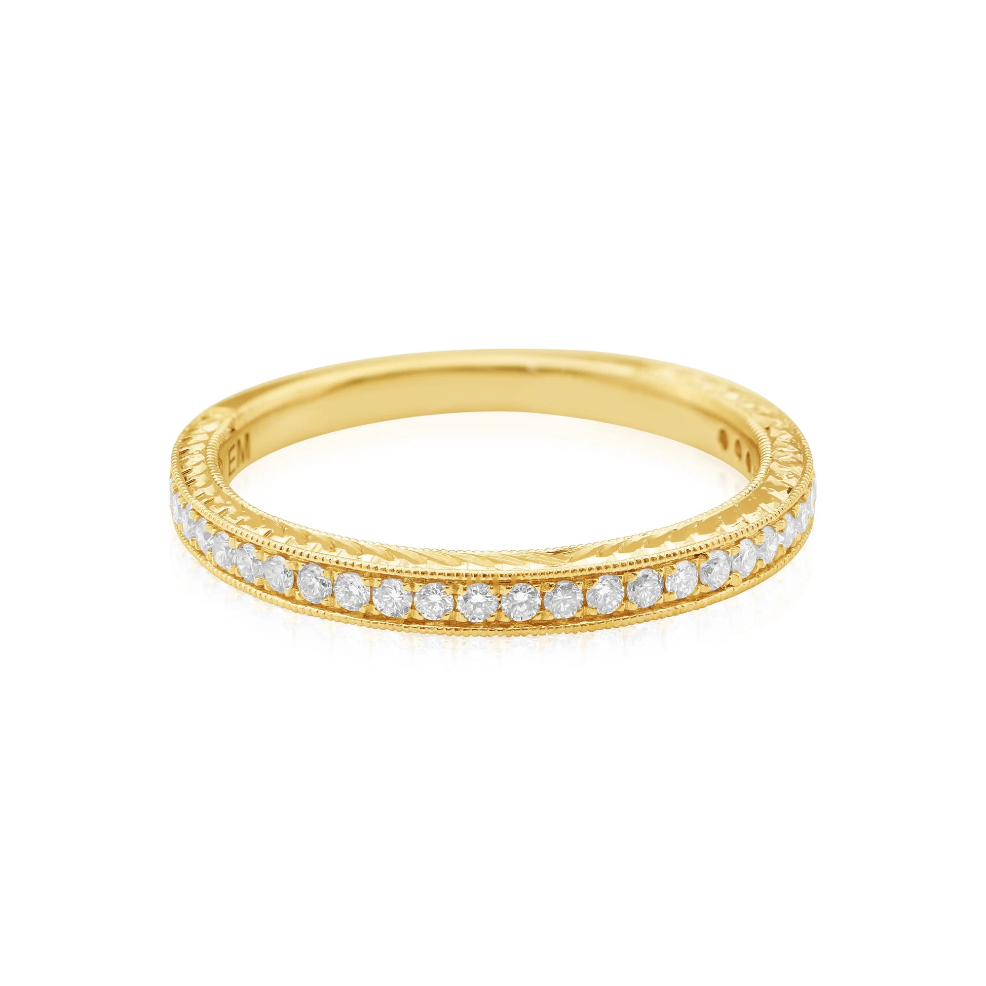 White Gold Ladies Rings Vintage Prong Set Diamond Band Danson Jewelers Danson Jewelers 