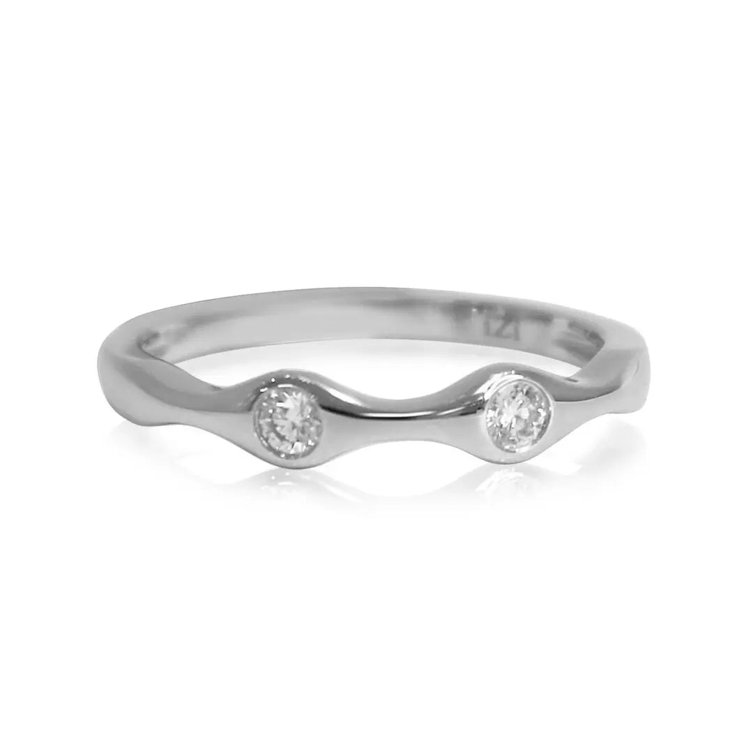 White Gold 2 Diamond Bezel Set Ring - Danson Jewelers White Gold Ladies Rings 