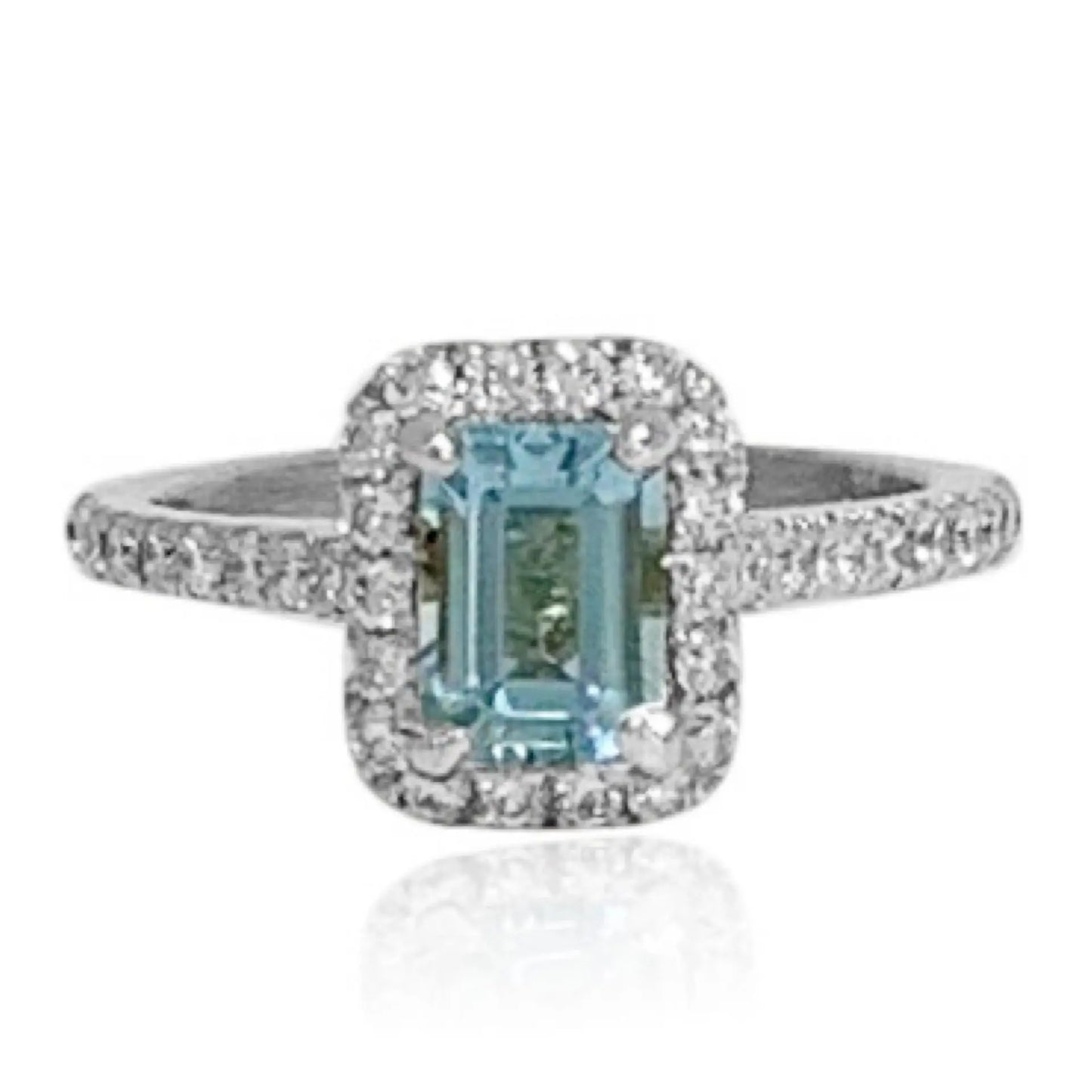Gemstone Rings White Gold Blue Topaz and Diamond Ring Danson Jewelers Danson Jewelers 