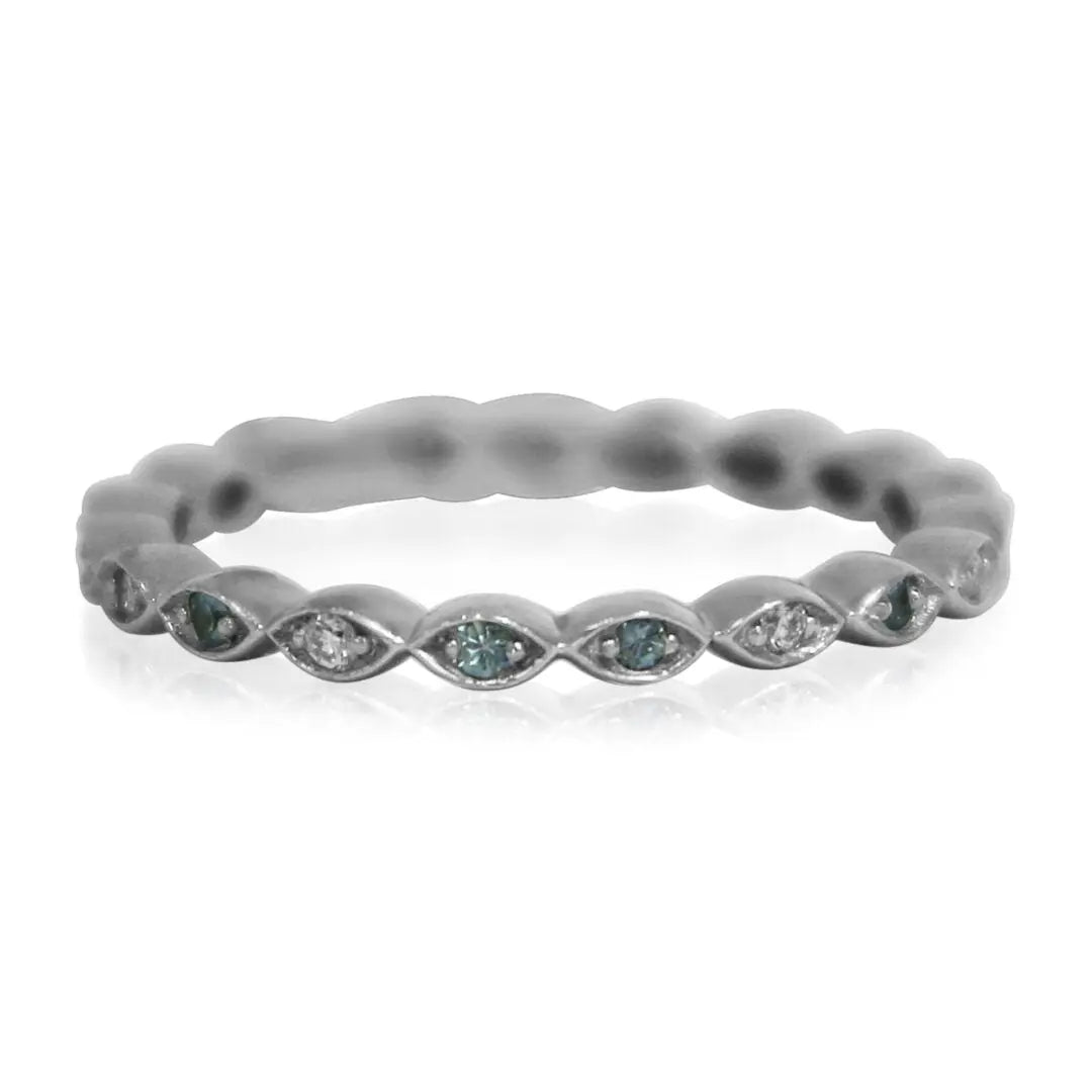 White Gold Blue Topaz and Diamond Ring - Danson Jewelers Gemstone Rings 