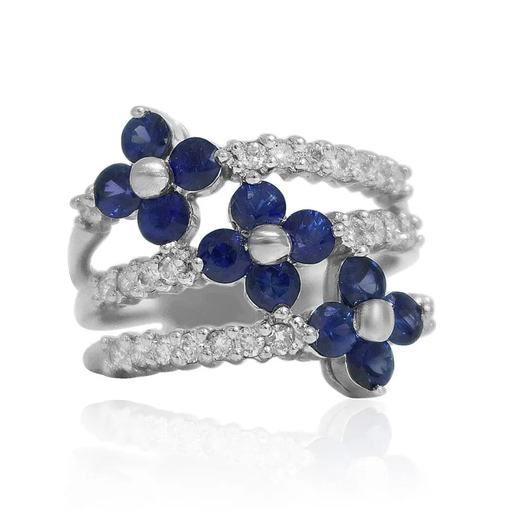 White Gold Diamond And Sapphire Ring dansonjewelers