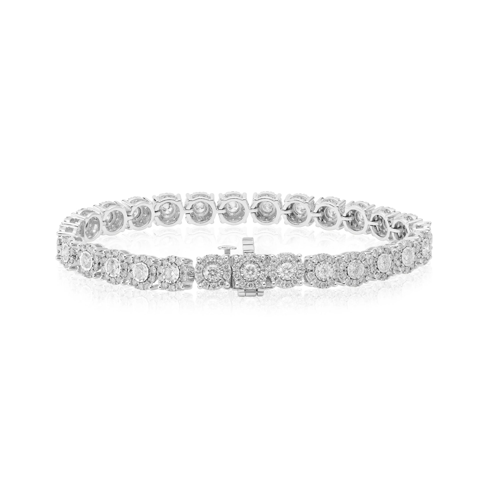 Bracelets White Gold Diamond Cluster Bracelet Danson Jewelers Danson Jewelers
