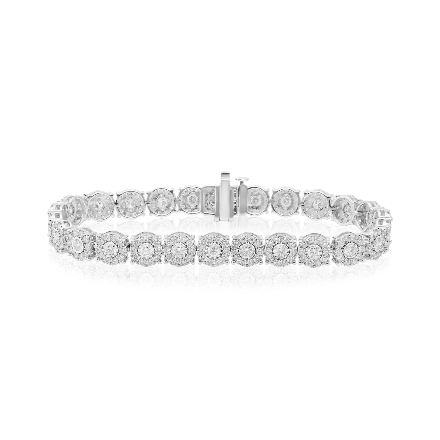 Bracelets White Gold Diamond Cluster Bracelet dansonjewelers Danson Jewelers