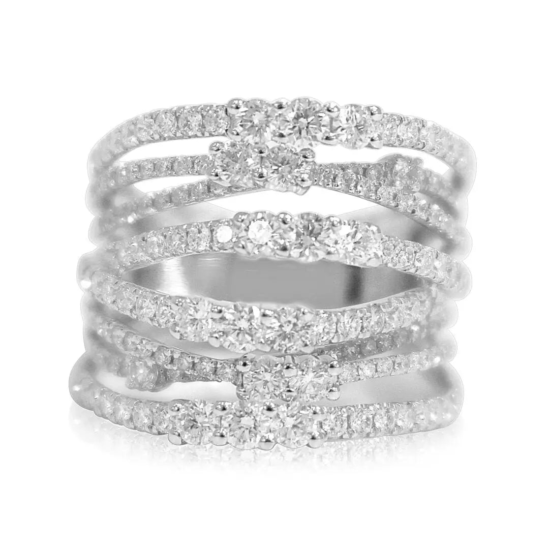 White Gold Diamond Fancy Ring - Danson Jewelers White Gold Ladies Rings 