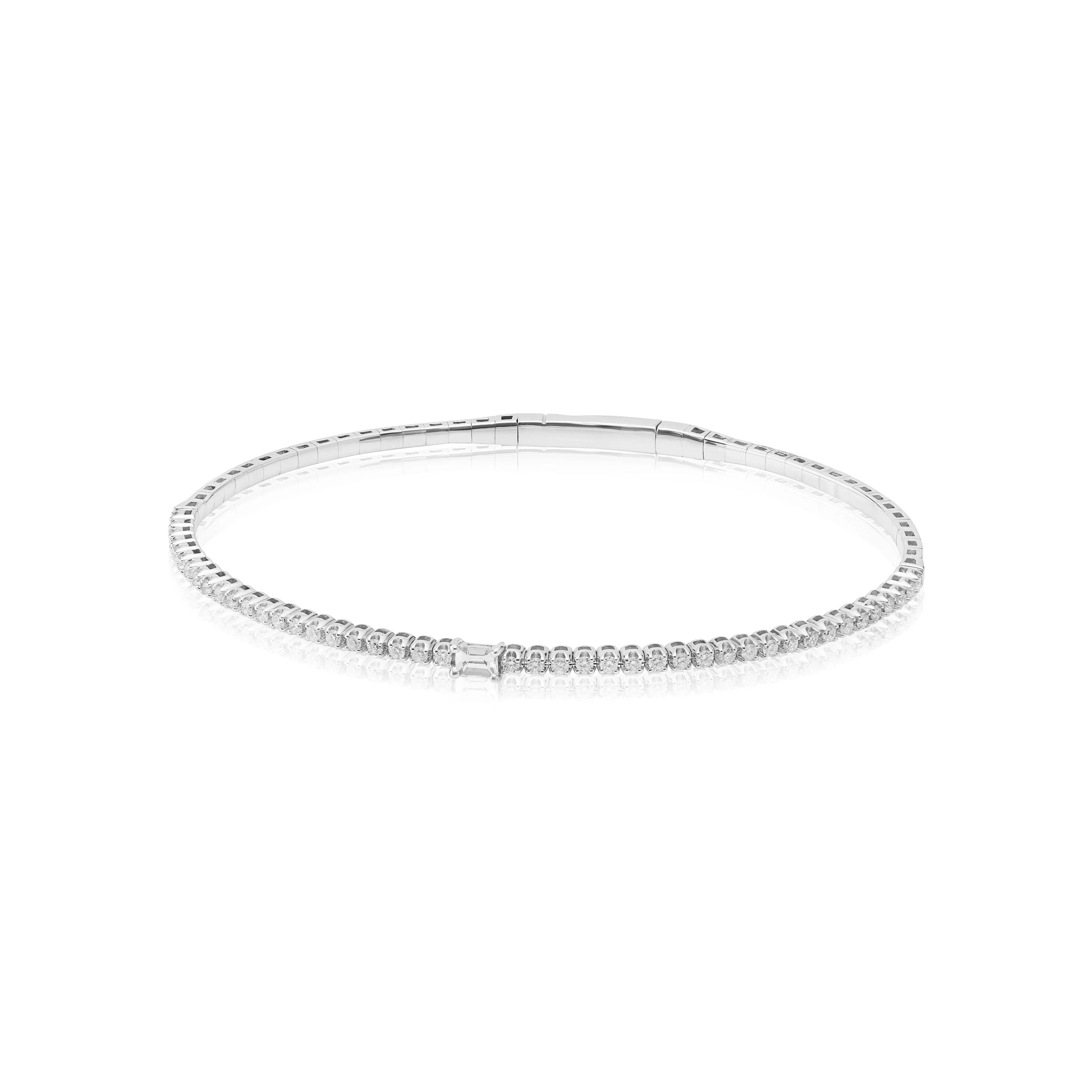 Bracelets White Gold Diamond Flexible Bracelet Danson Jewelers Danson Jewelers