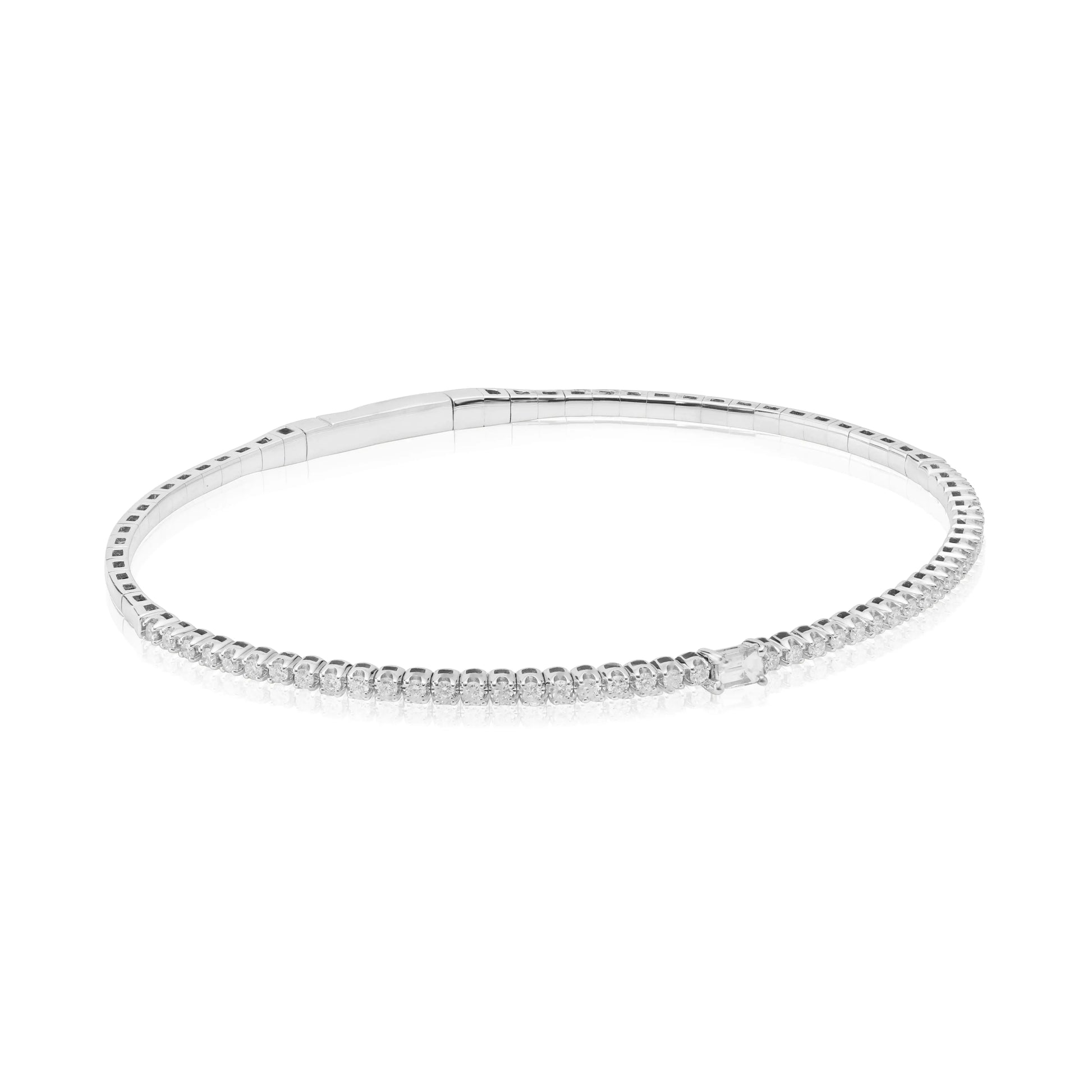 Bracelets White Gold Diamond Flexible Bracelet Danson Jewelers Danson Jewelers