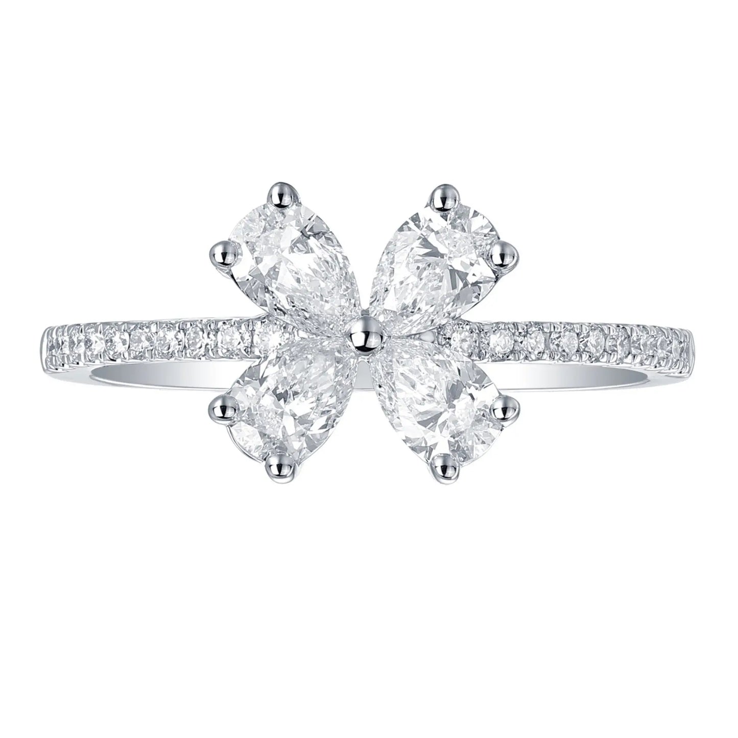 White Gold Ladies Rings White Gold Diamond Flower Ring Danson Jewelers Danson Jewelers 