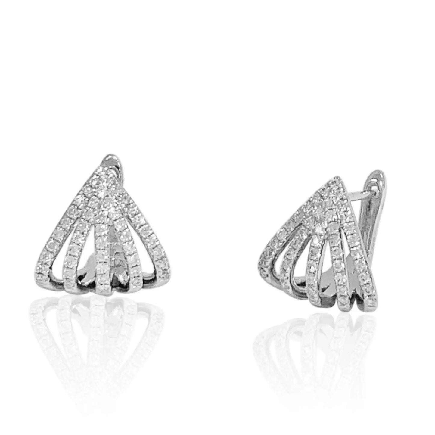 White Gold Earrings White Gold Diamond Huggie Earrings Danson Jewelers Danson Jewelers 