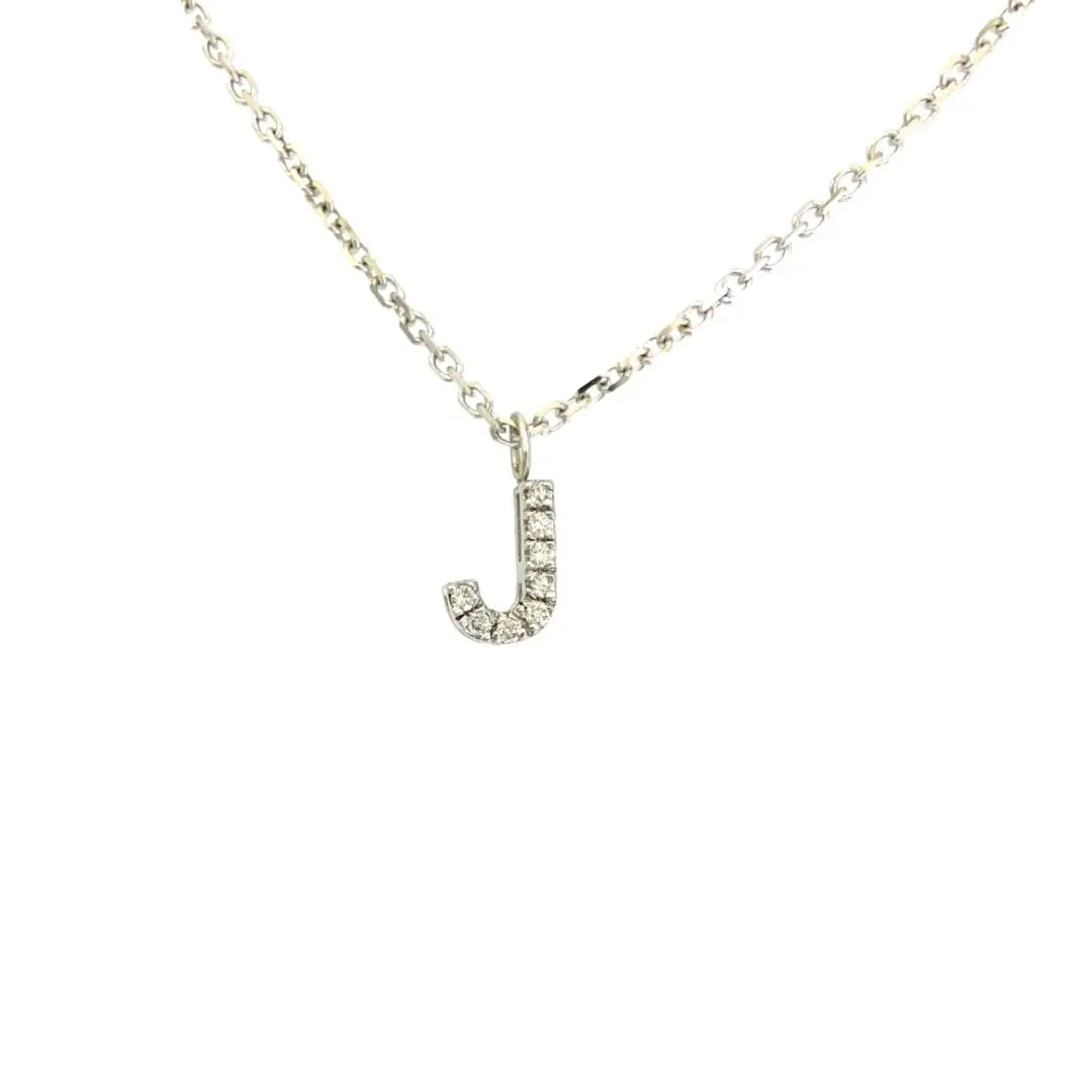 White Gold Diamond J - Danson Jewelers White Gold Necklaces 
