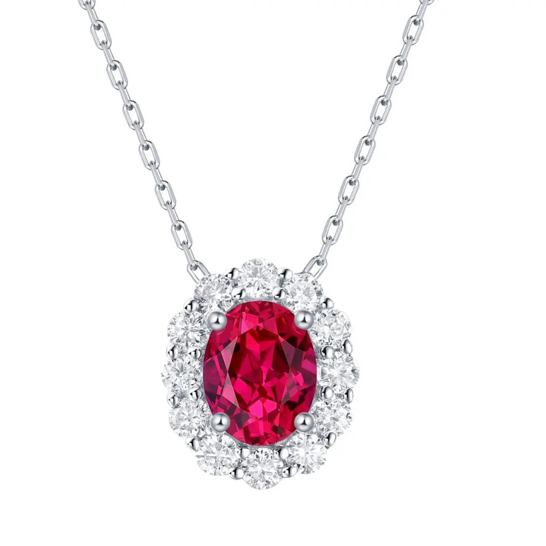 White Gold Necklaces White Gold Diamond and Ruby Pendant dansonjewelers Danson Jewelers 