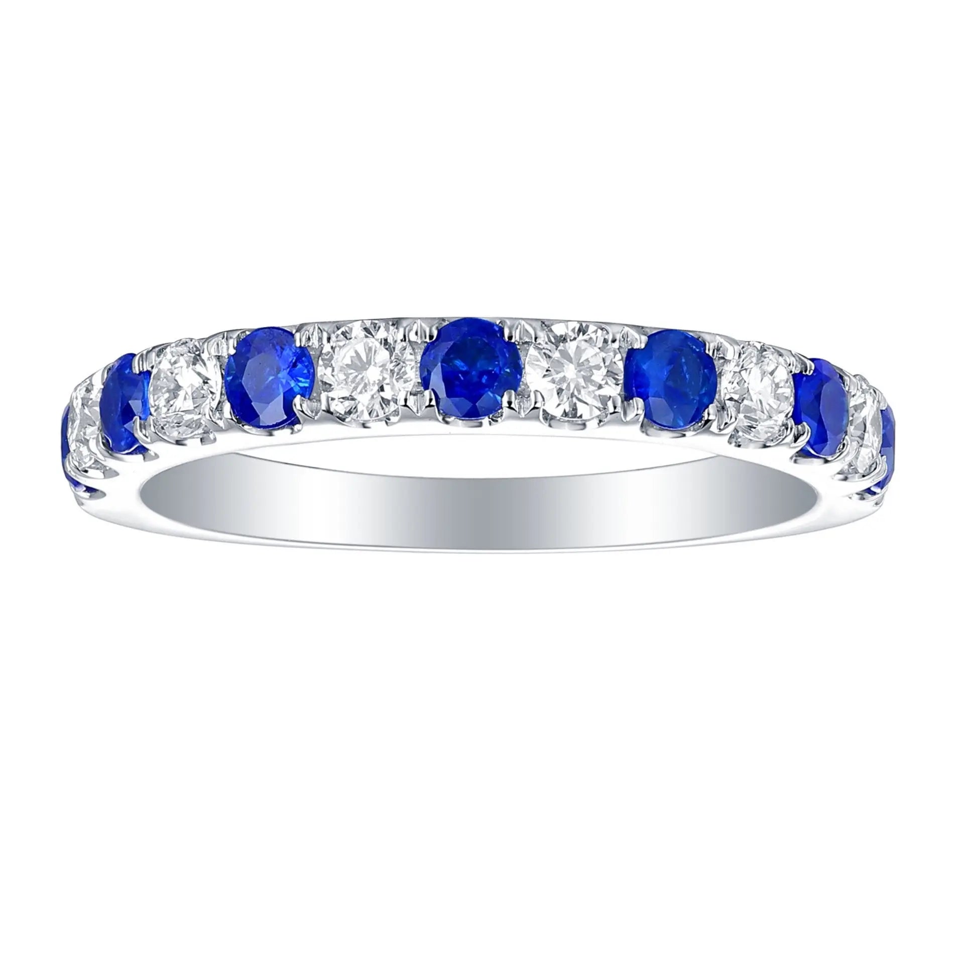 Gemstone Rings White Gold Diamond and Sapphire band Danson Jewelers Danson Jewelers 