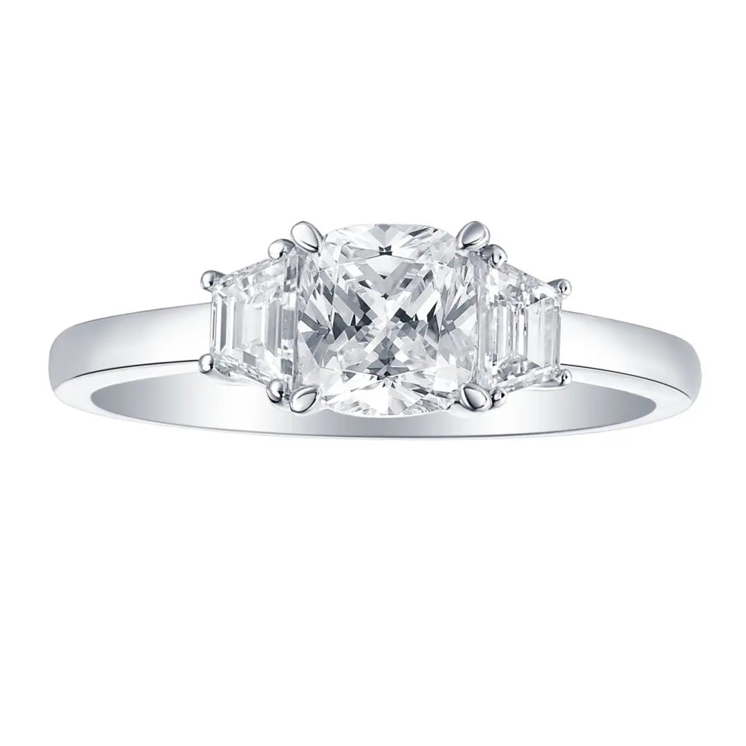 White Gold Ladies Rings White Gold Lab Grown Cushion Cut Engagement Ring dansonjewelers Danson Jewelers 