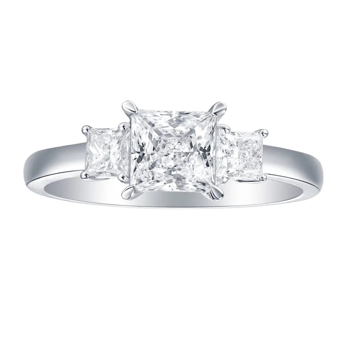 White Gold Ladies Rings White Gold Lab Grown Princess Cut Engagement Ring dansonjewelers Danson Jewelers 