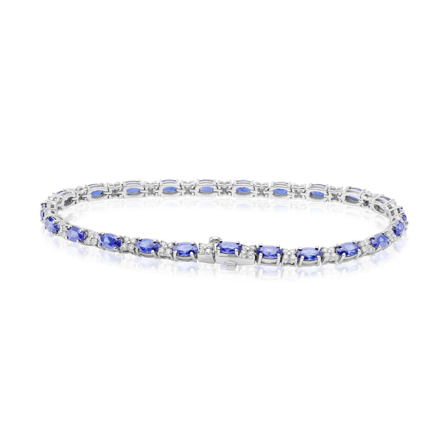Bracelets White Gold Sapphire and Diamond Bracelet dansonjewelers Danson Jewelers