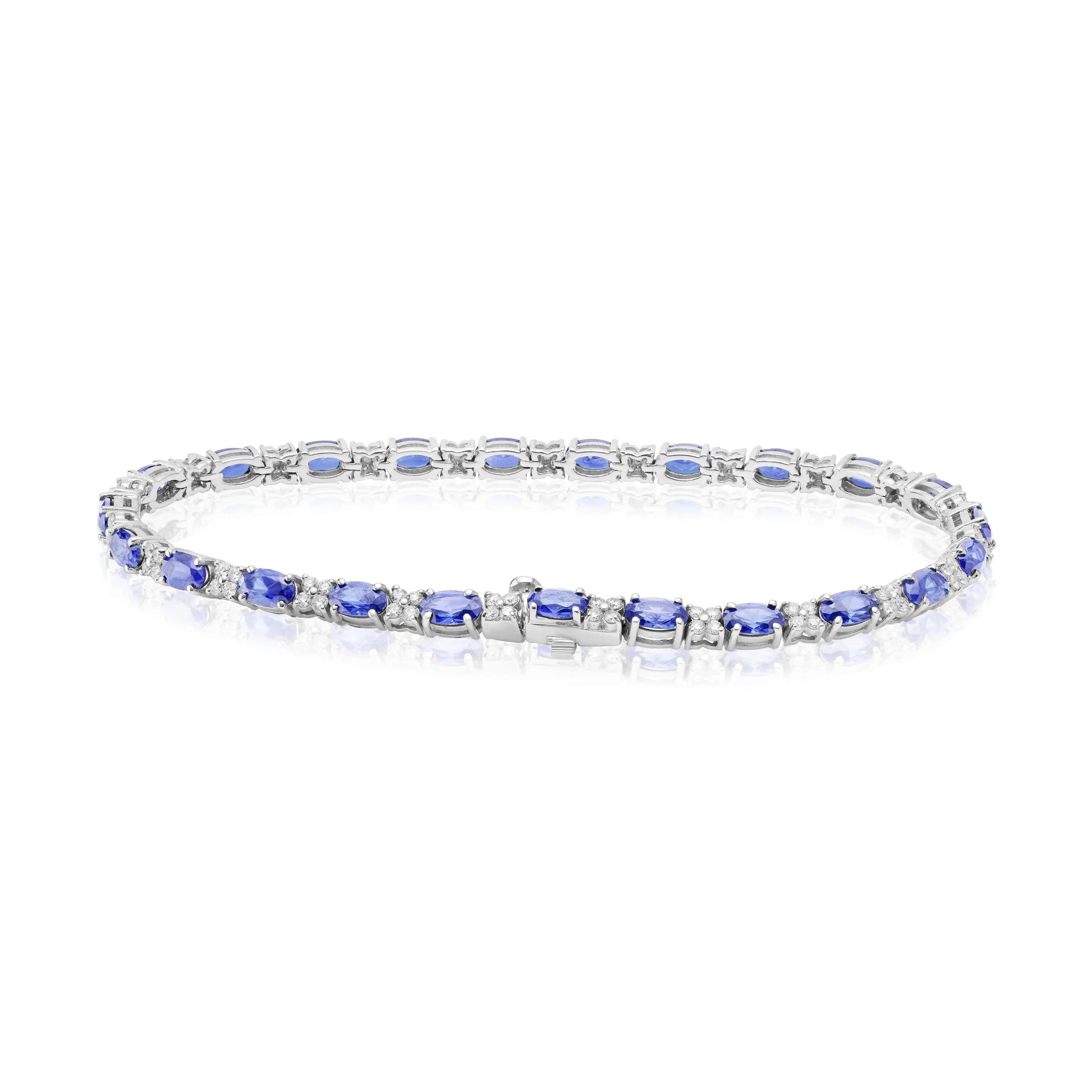 Bracelets White Gold Sapphire and Diamond Bracelet dansonjewelers Danson Jewelers
