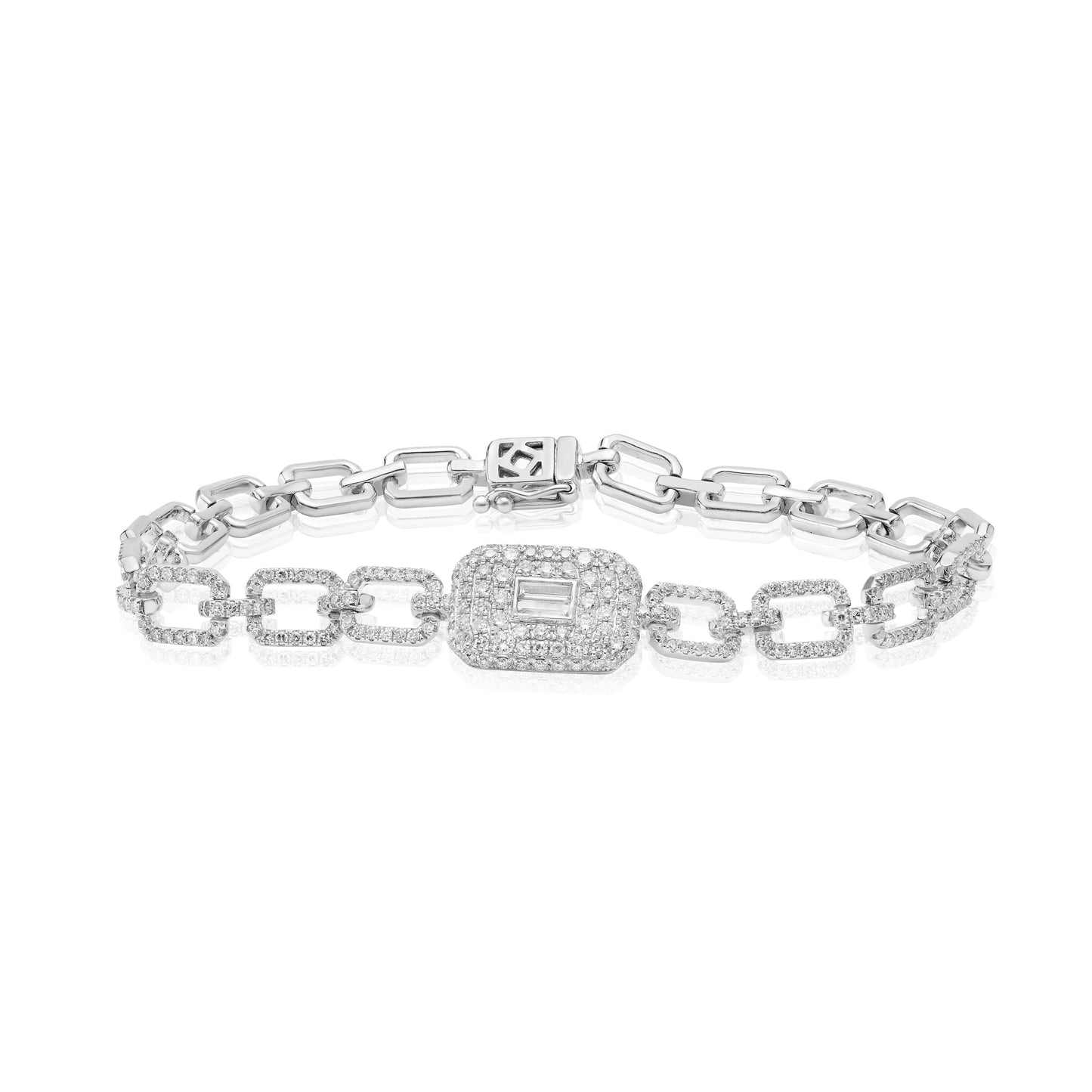 Bracelets White Gold and Diamond Link Bracelet dansonjewelers Danson Jewelers