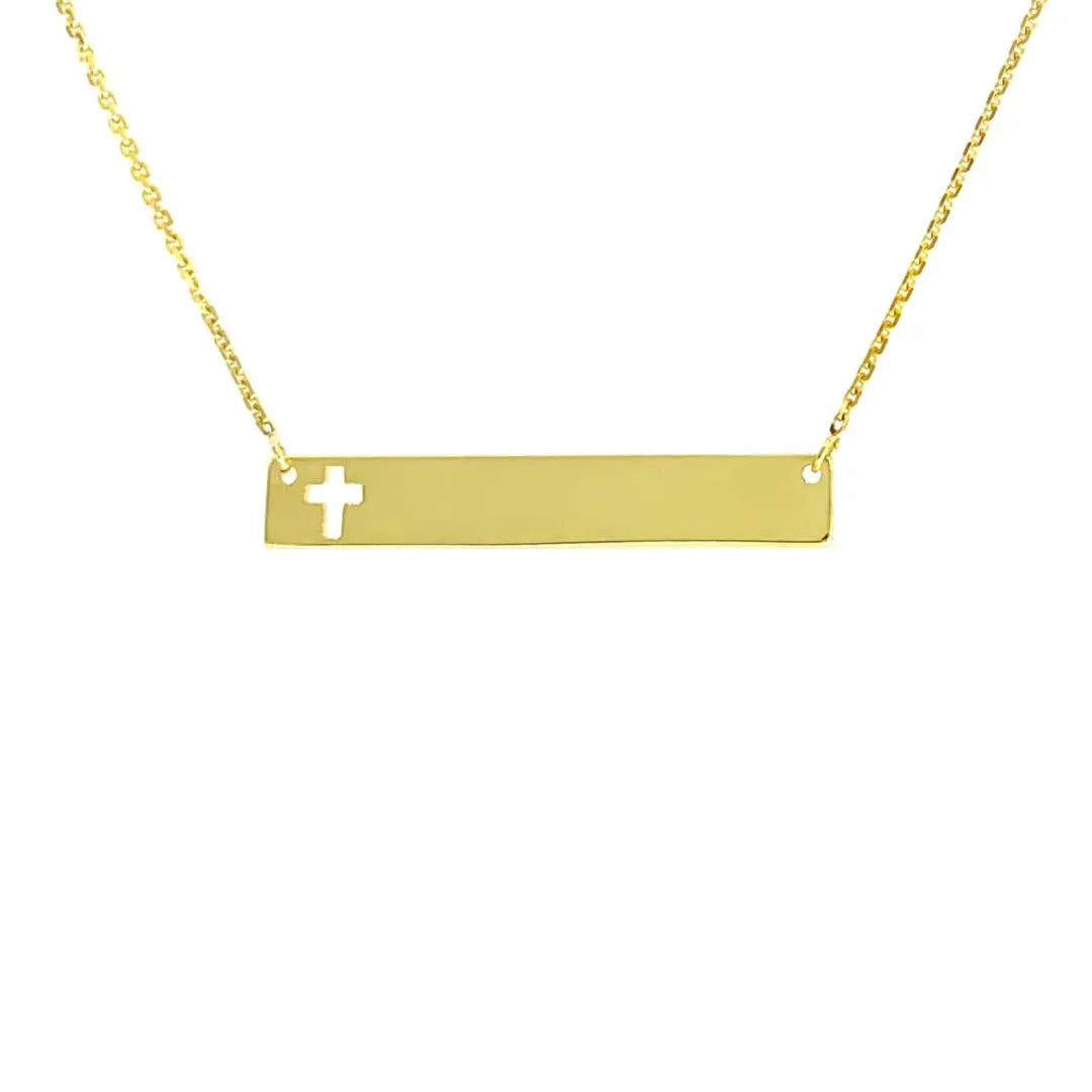 Yellow Gold Bar Necklace - Danson Jewelers Yellow Gold Necklace 