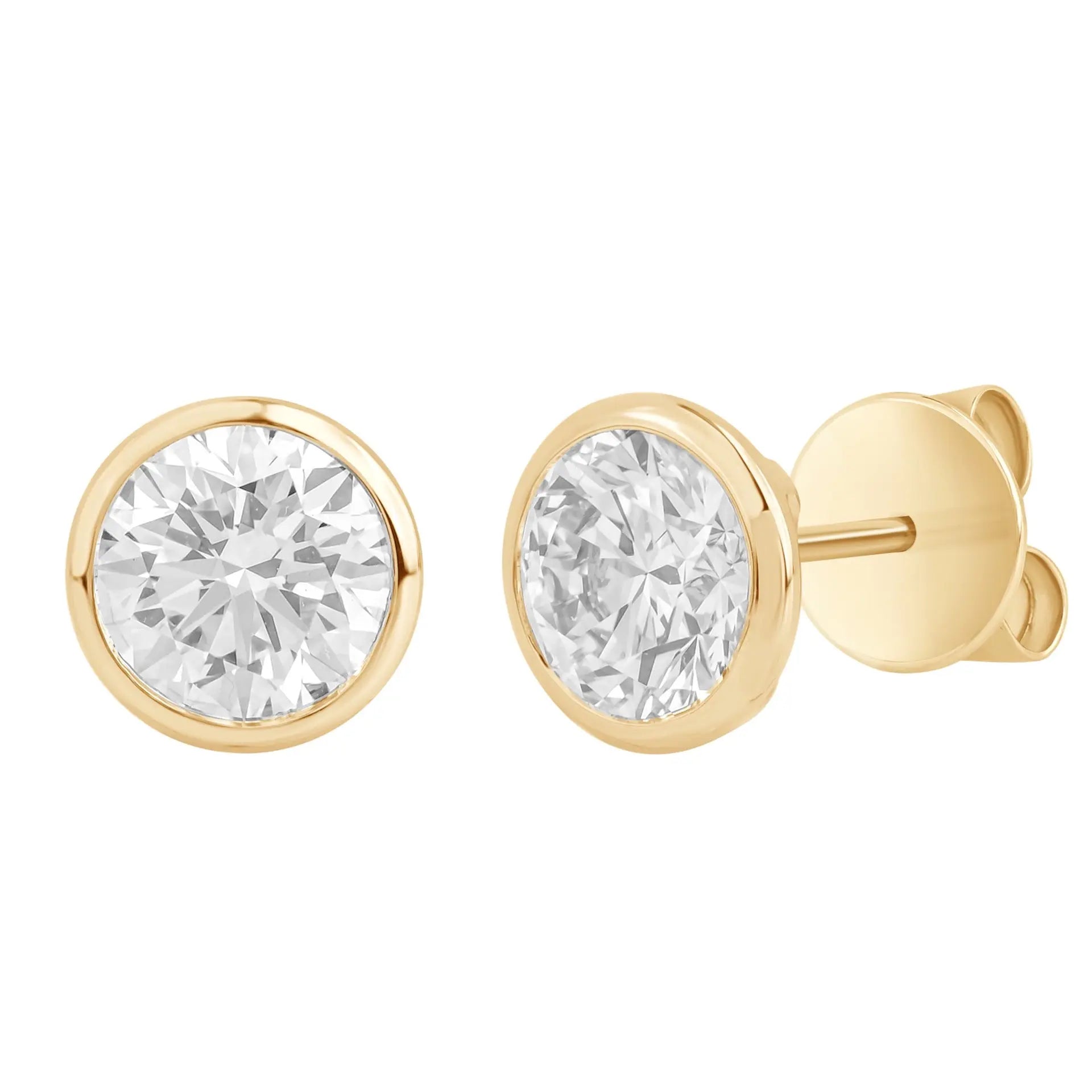 Yellow Gold Earrings Yellow Gold Diamond Bezel Studs Danson Jewelers Danson Jewelers 
