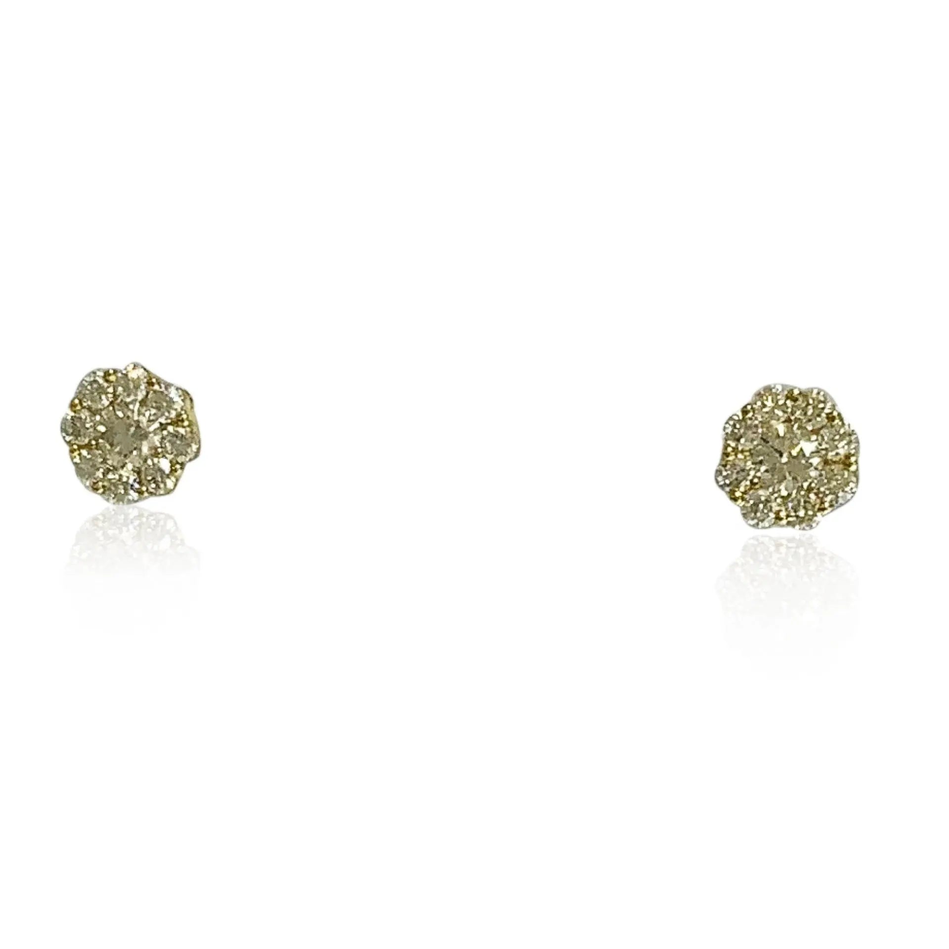 Yellow Gold Earrings Yellow Gold Diamond Cluster Earrings Danson Jewelers Danson Jewelers 