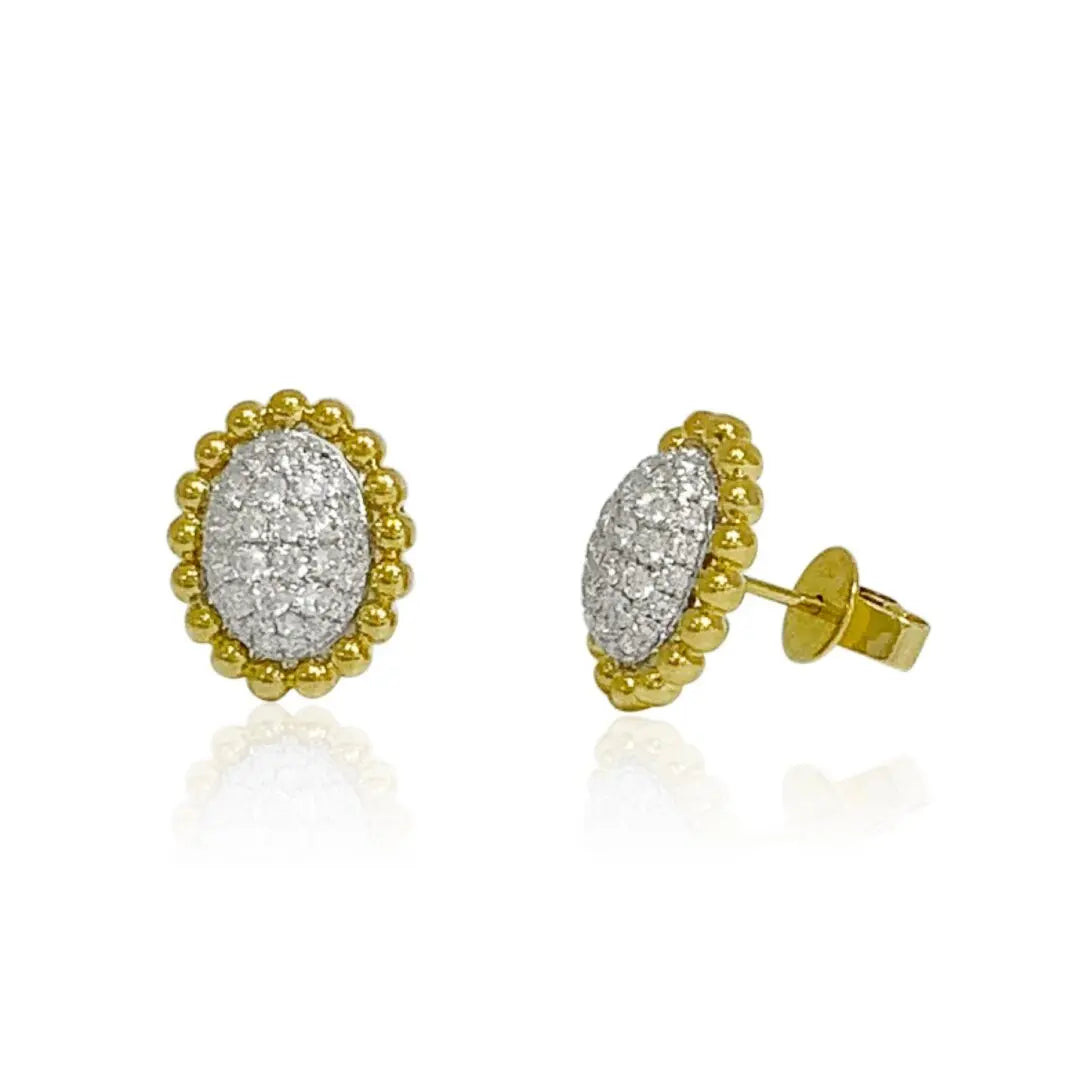 Yellow Gold Diamond Cluster Studs dansonjewelers