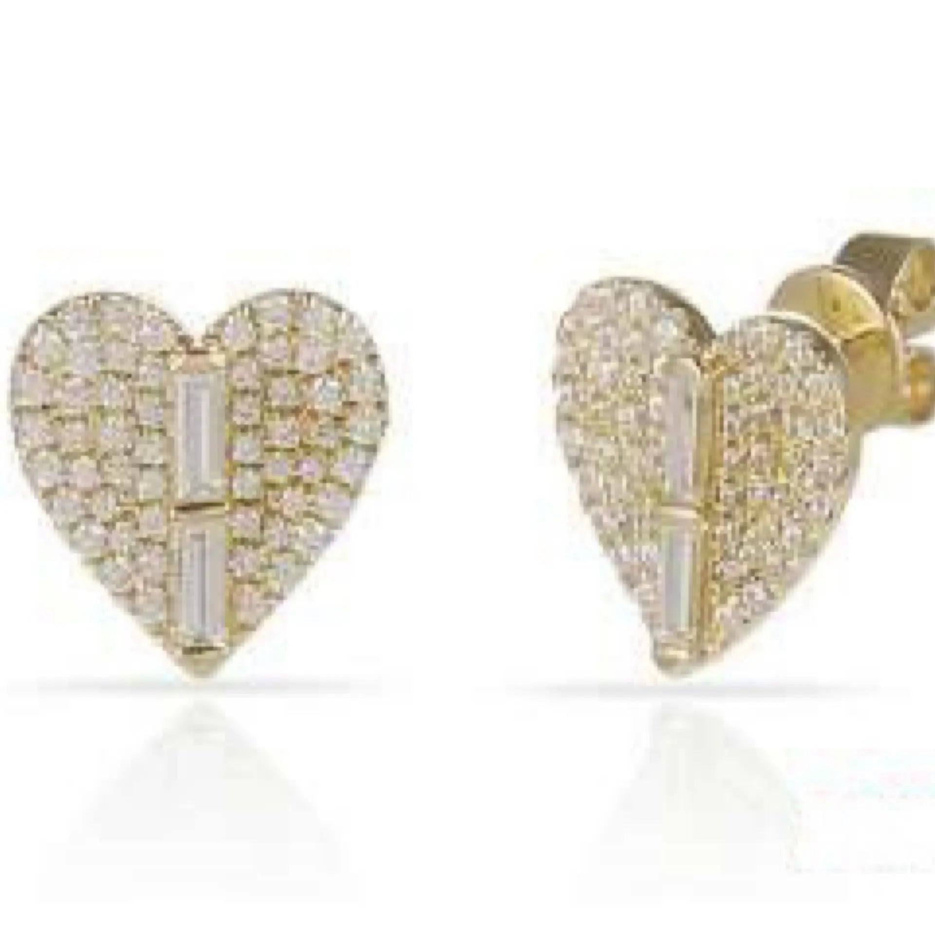 Yellow Gold Earrings Yellow Gold Diamond Heart Earrings Danson Jewelers Danson Jewelers 