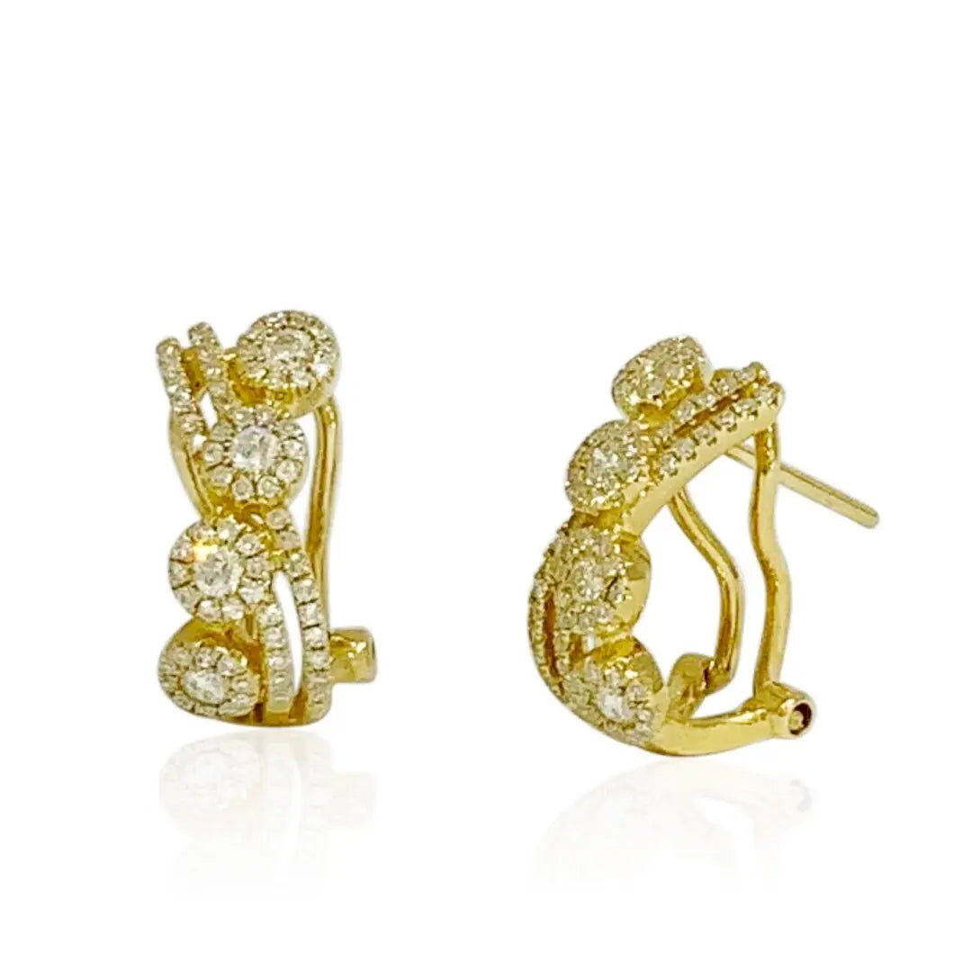 Yellow Gold Diamond Lever Back Earrings dansonjewelers