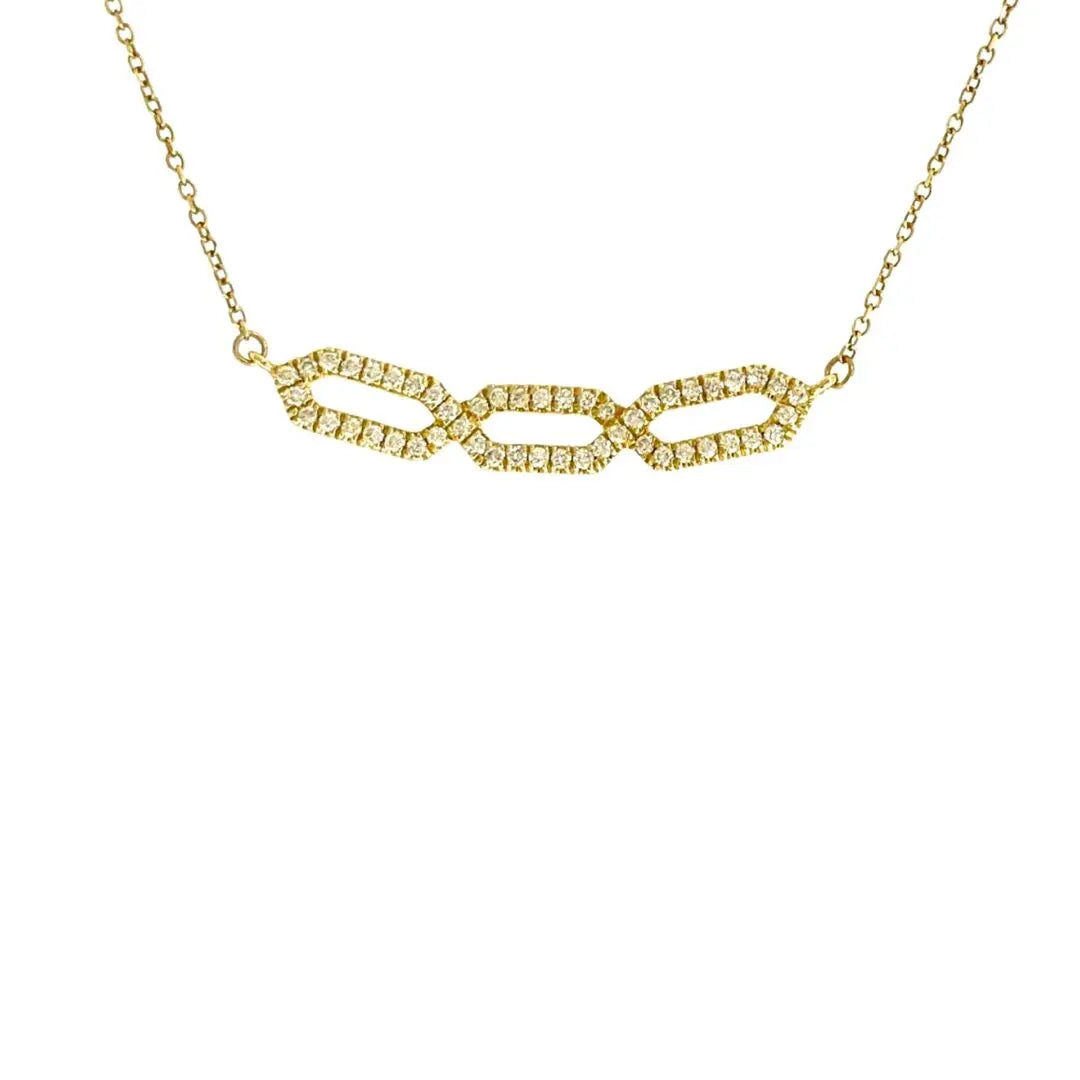 Yellow Gold Diamond Link Pendant dansonjewelers