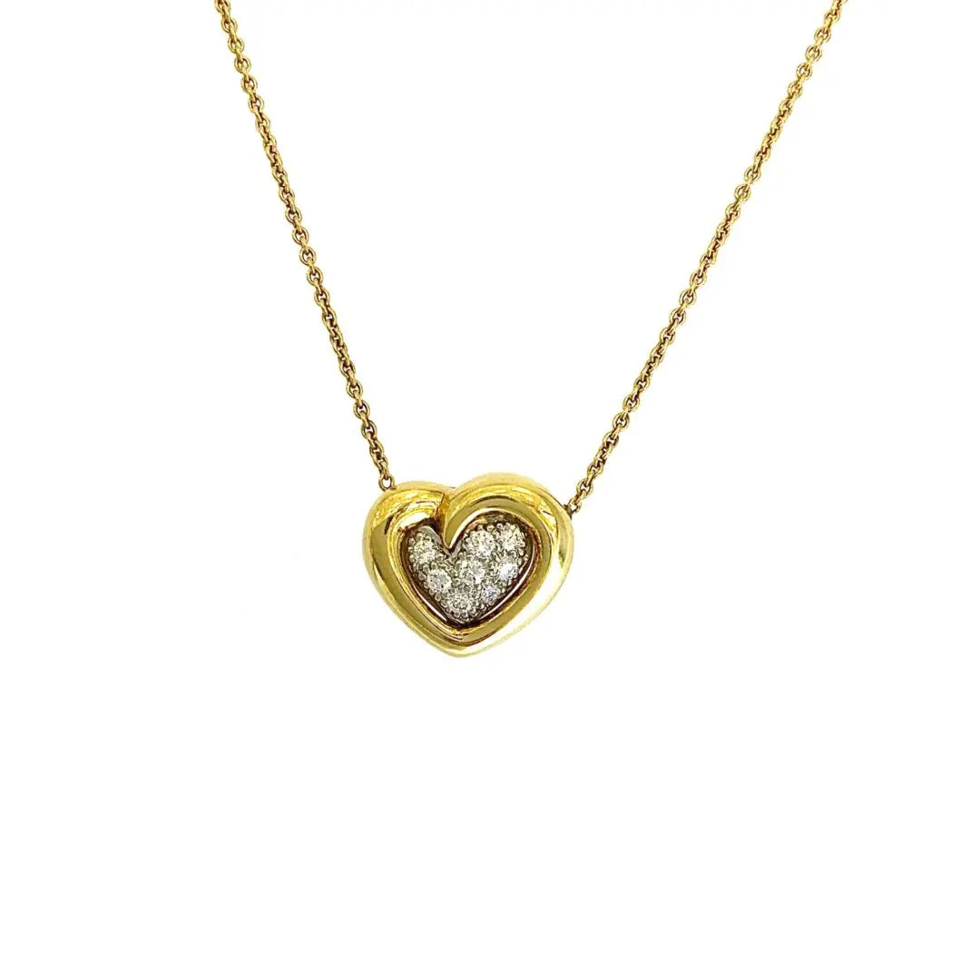 Yellow Gold Diamond Pave Heart dansonjewelers