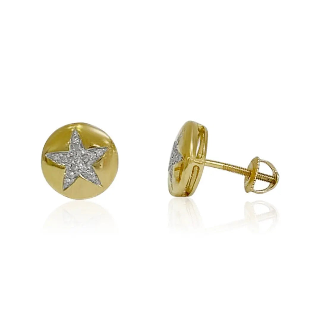 Yellow Gold Earrings Yellow Gold Diamond Star Earrings dansonjewelers Danson Jewelers 