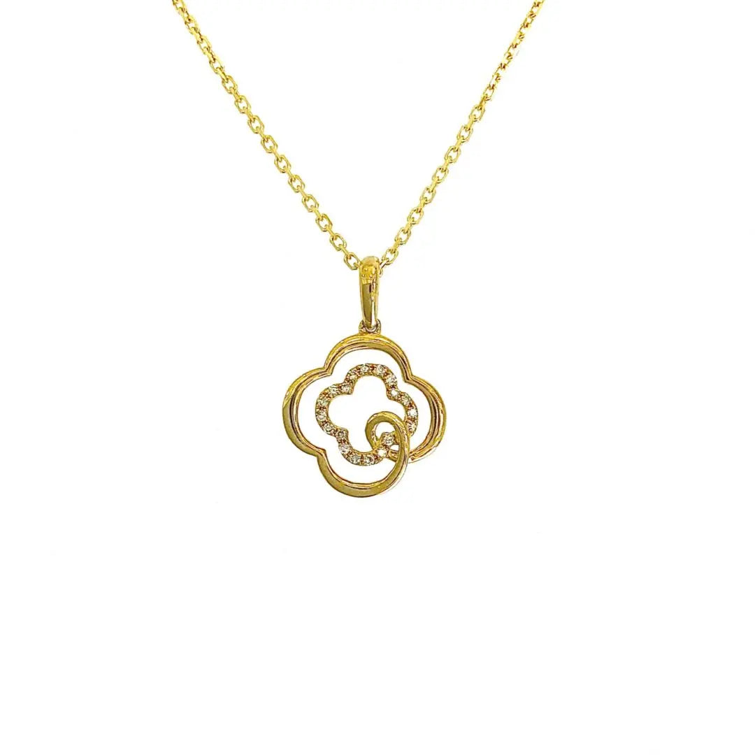 Yellow Gold Necklace Yellow Gold Double Open Clover dansonjewelers Danson Jewelers 