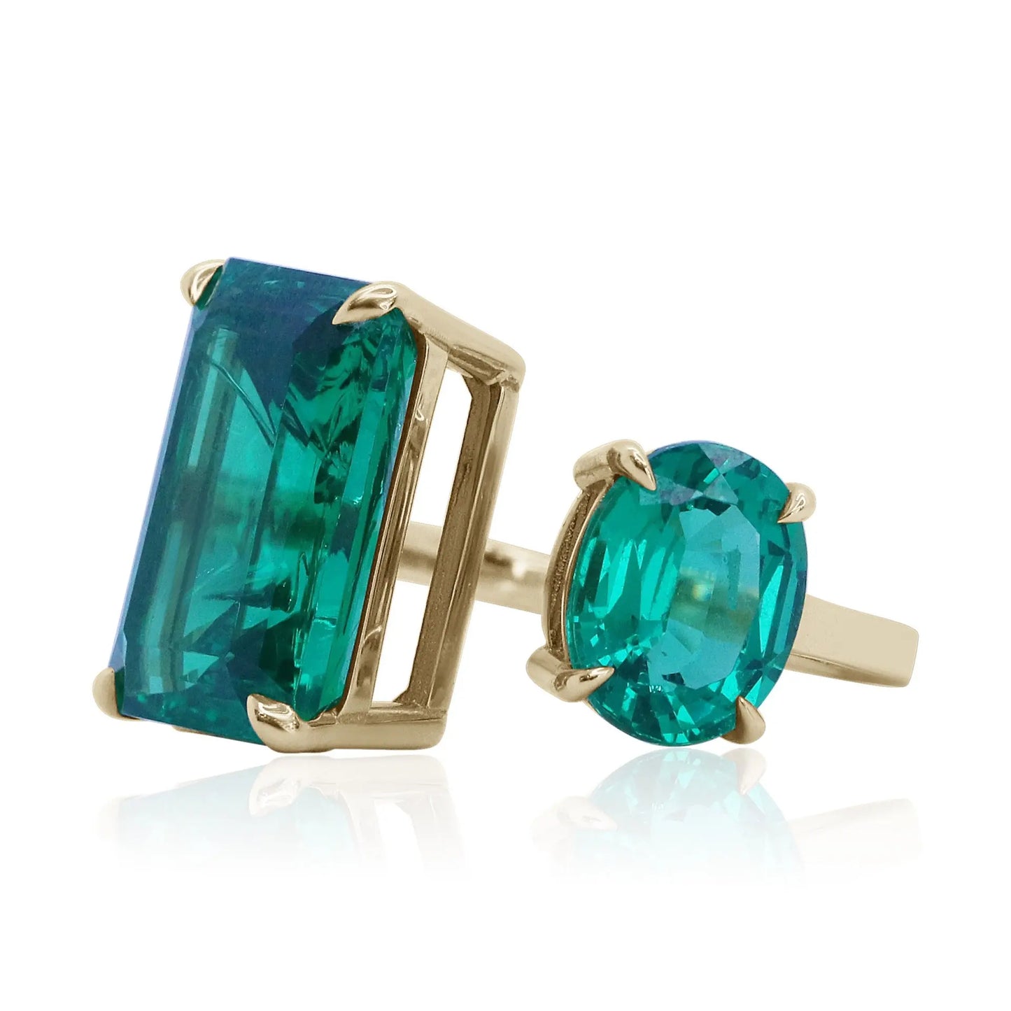 Yellow Gold Green Emerald Ring - Danson Jewelers Gemstone Rings 