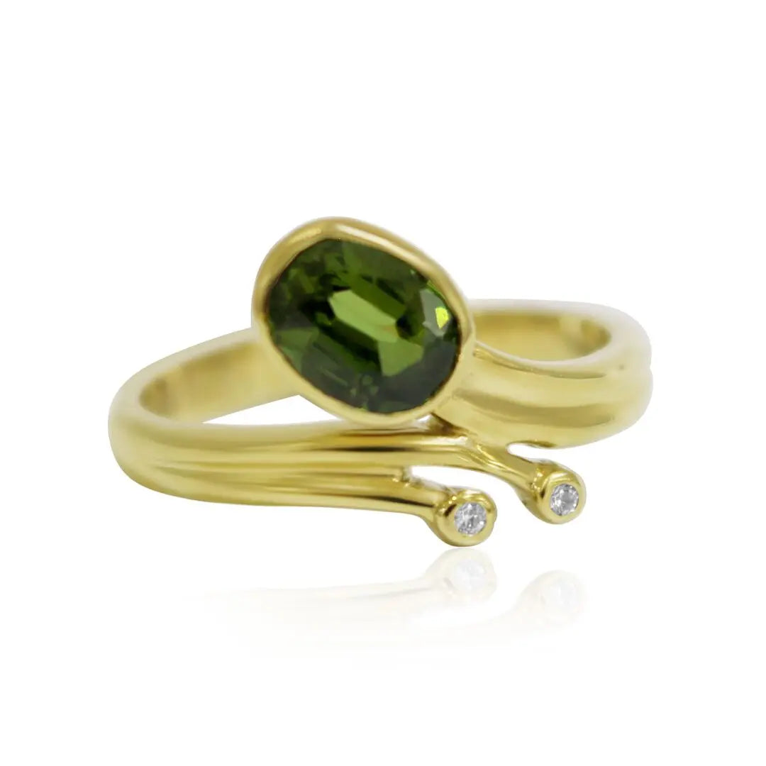 Yellow Gold Green Tourmaline Ring - Danson Jewelers Gemstone Rings 