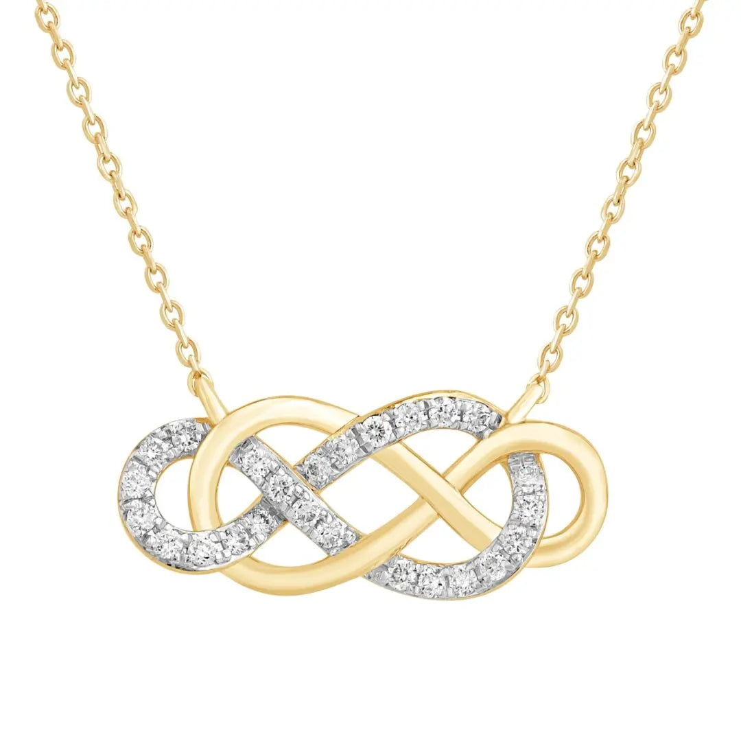 Yellow Gold Necklace Yellow Gold Intertwined Infinity Necklace dansonjewelers Danson Jewelers 