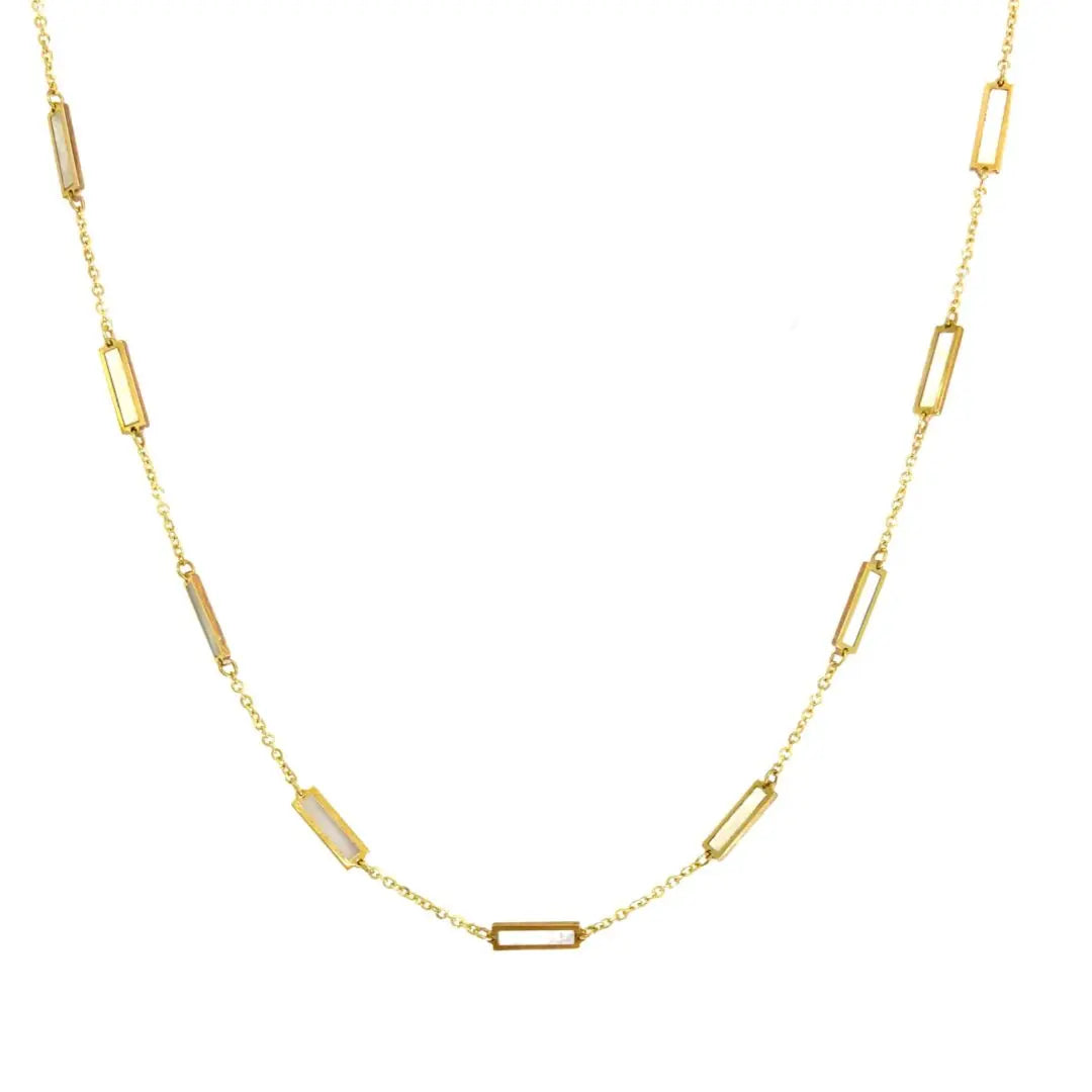 Yellow Gold Mother Of Pearl Necklace dansonjewelers