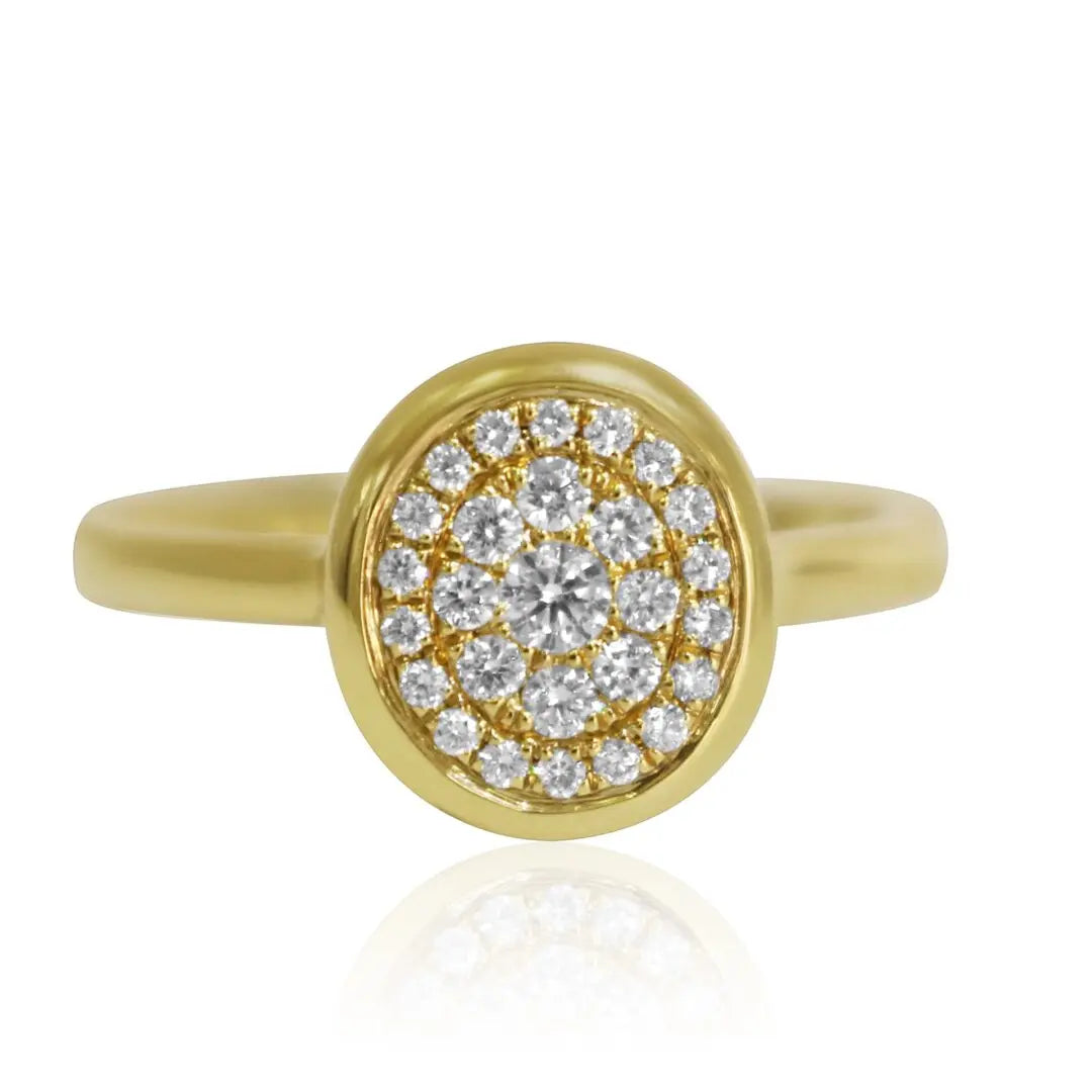 Yellow Gold Ladies Rings Yellow Gold Round Cluster Ring dansonjewelers Danson Jewelers 