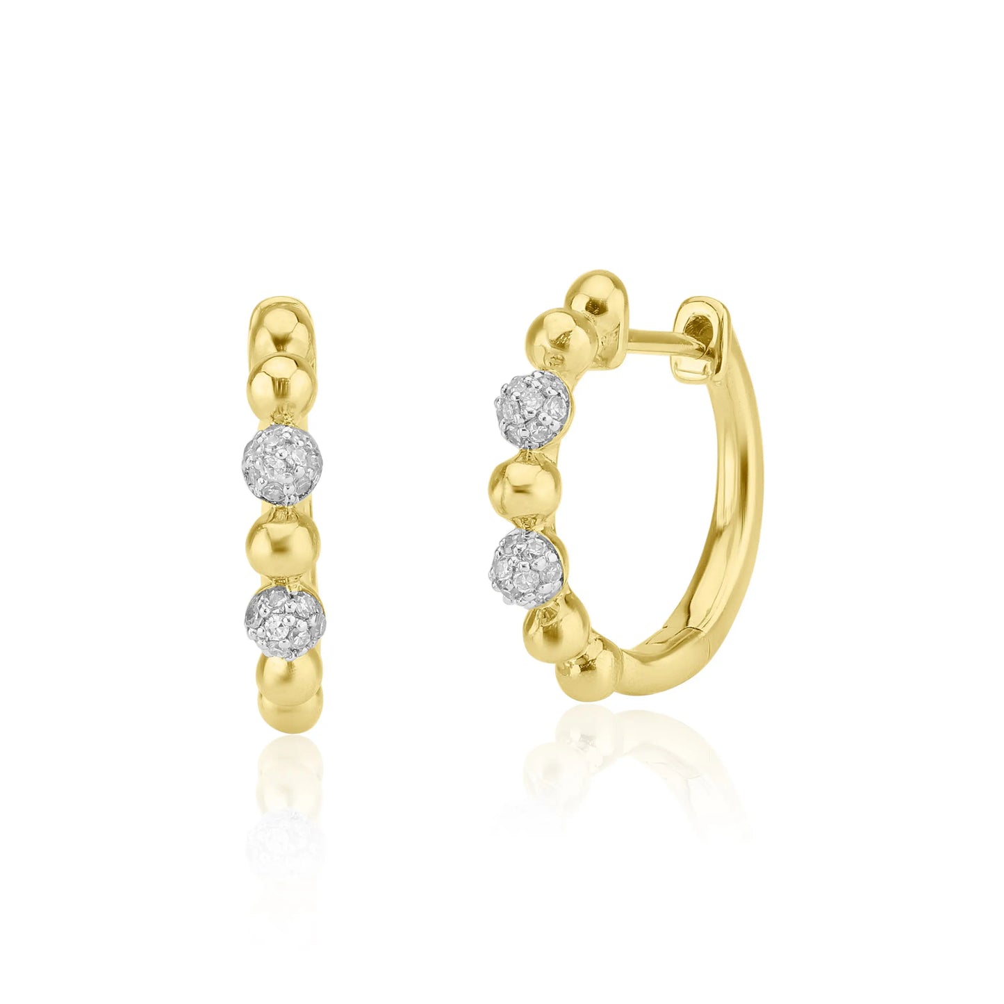 White Gold Earrings Yellow Gold and Diamond Hoop Earrings Danson Jewelers Danson Jewelers 